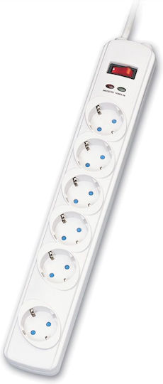 Roline Power Strip with Surge Protection 6 Positions with Switch and Cable 2m