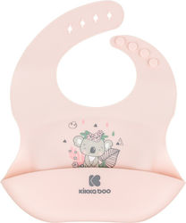 Kikka Boo Savanna Waterproof Bib Silicone with Button & Pocket Pink