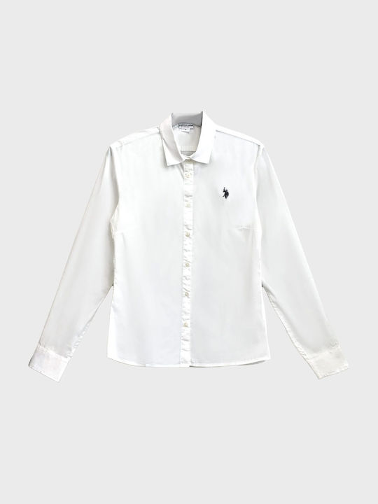 U.S. Polo Assn. Langärmelig Damen Hemd Weiß