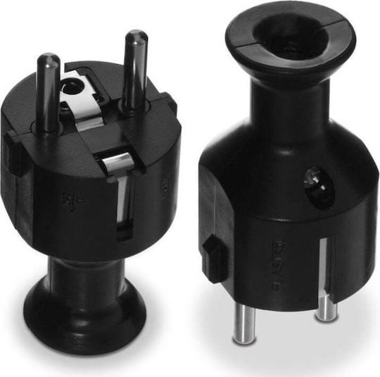 Volteo Male Schuko Plug Black