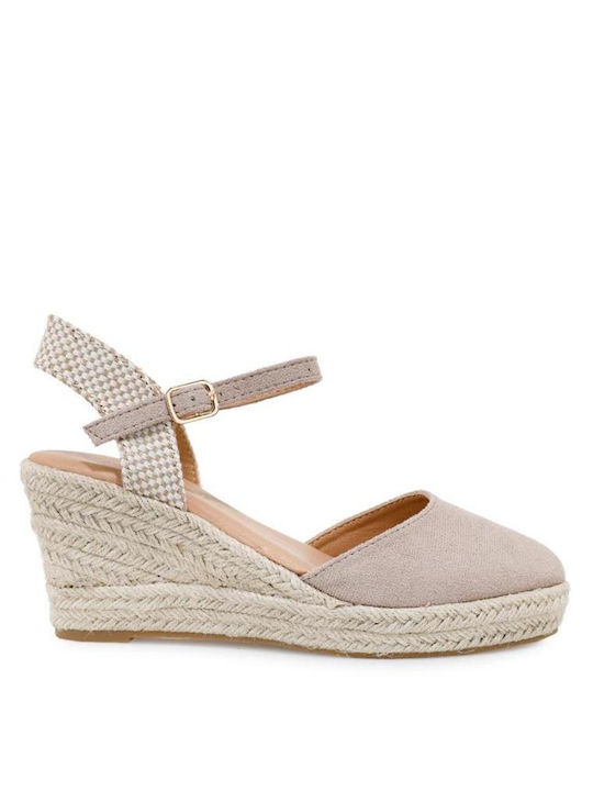 Seven Platforme dama în stil espadrile Bej