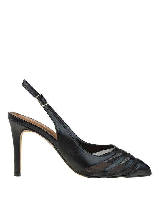 Mark Milan Leather Stiletto Black High Heels