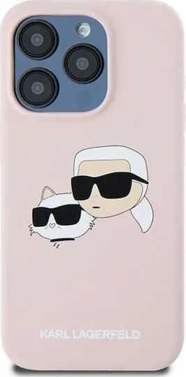 Karl Lagerfeld Karl&Choupette Umschlag Rückseite Kunststoff / Silikon Rosa (iPhone 15 Pro)
