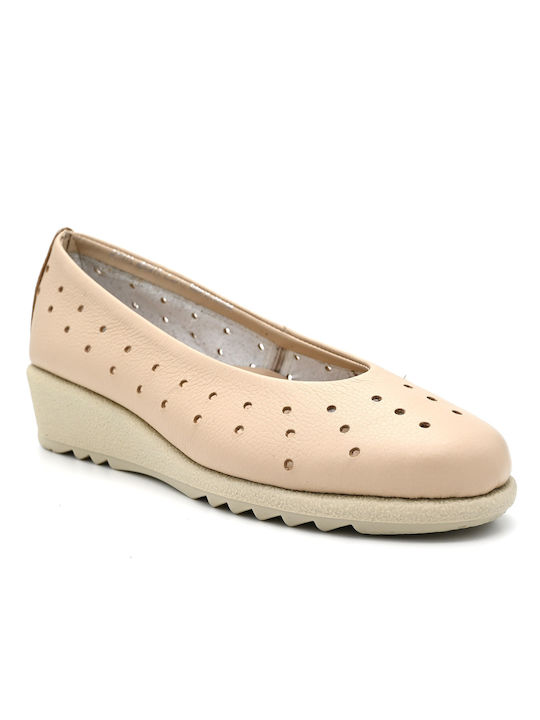 Aero by Kasta Leather Ballerinas Beige