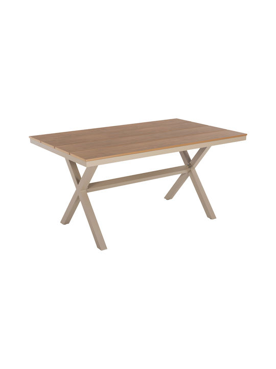 Τραπέζι Εξωτερικού Χώρου Polywood με Σκελετό Αλουμινίου Tawnee 150x89.5x73εκ.
