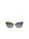 Funky Buddha Women's Sunglasses with Yellow Plastic Frame and Polarized Lens FBS2050/007