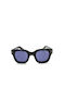 Funky Buddha Women's Sunglasses with Black Plastic Frame and Blue Polarized Lens