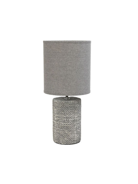 Espiel Ceramic Table Lamp for Socket E14 with Gray Shade and Base