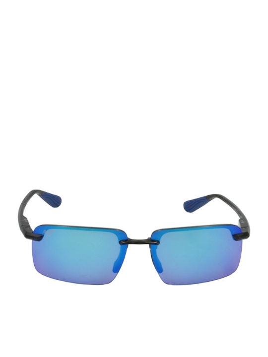Maui Jim Men's Sunglasses with Gray Metal Frame and Blue Gradient Mirror Lens B626-14