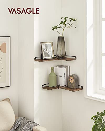 Corner Wall Shelf LS831B01 Grey 40x29x14 cm