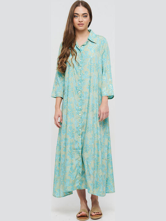 Ble Resort Collection Damenbademode Kaftan Paraliá Blau