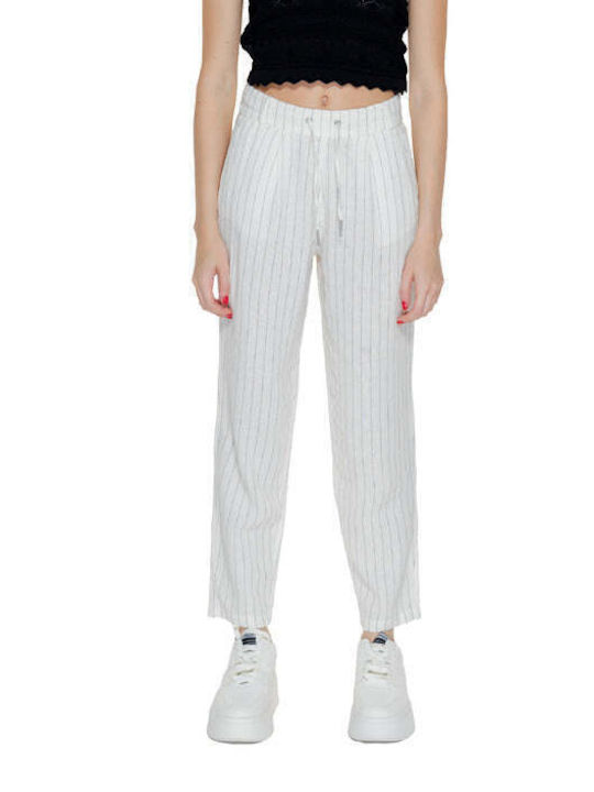 Only Women's Linen Trousers White