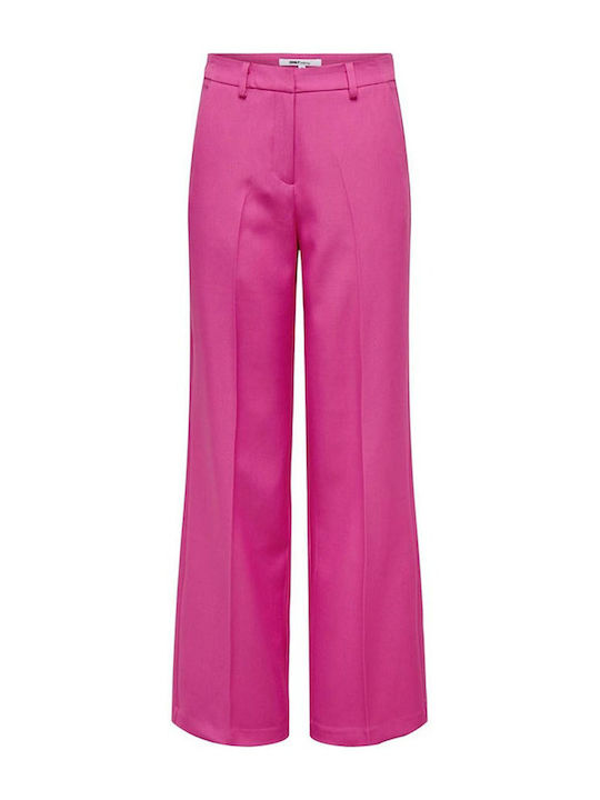 Only Women's Fabric Trousers in Regular Fit Raspberry Rose