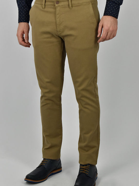 Piros 6 Ανδρικό Παντελόνι Chino Skinny Fit Μπεζ