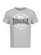 Lonsdale Ανδρικό T-shirt Κοντομάνικο Marl Grey/black/white