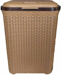 Violet Design Coș De Rufe Din Plastic 55L Cu Capac 43.5x34x57Cm Bej