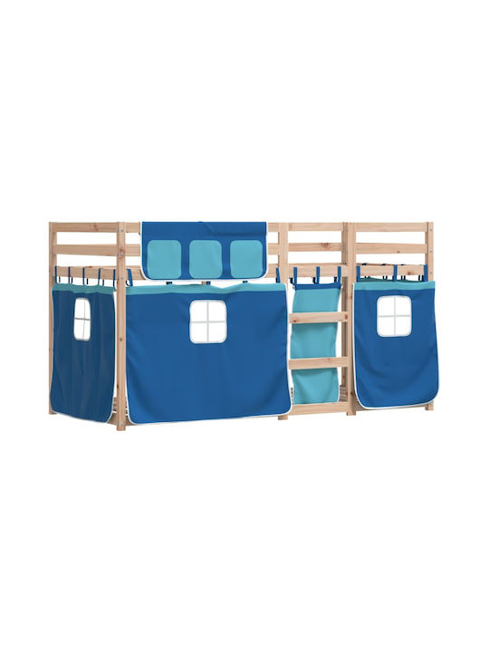 Kids Bed Loft Bed Single Blue for Mattress 80x200cm