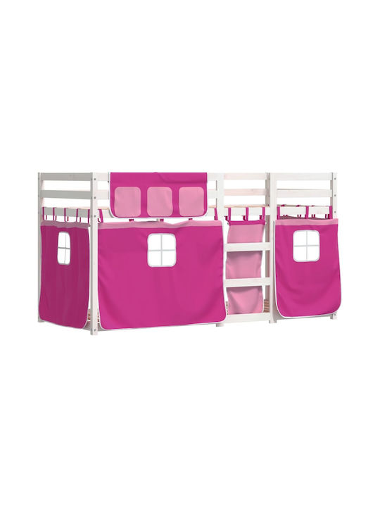 Pat pentru Copii Loft Bed Single Roz pentru Sal...