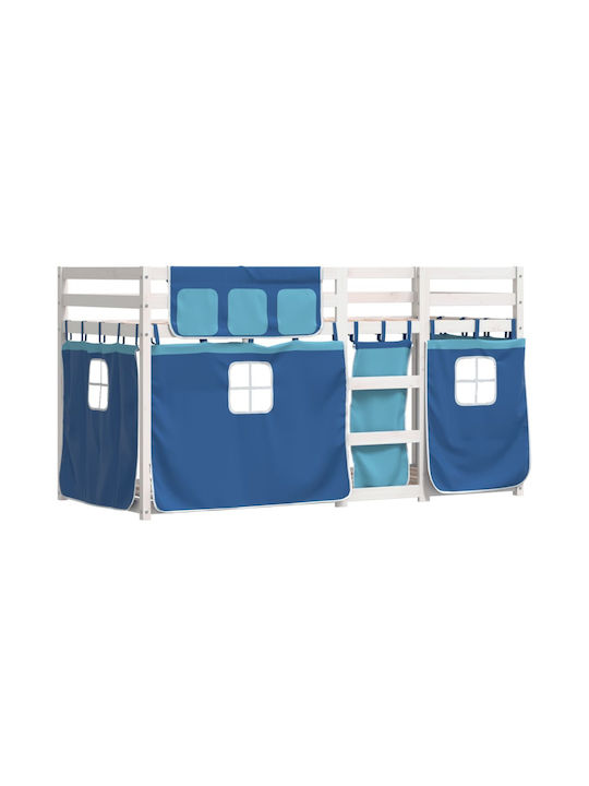 Pat pentru Copii Loft Bed Single Albastru pentr...
