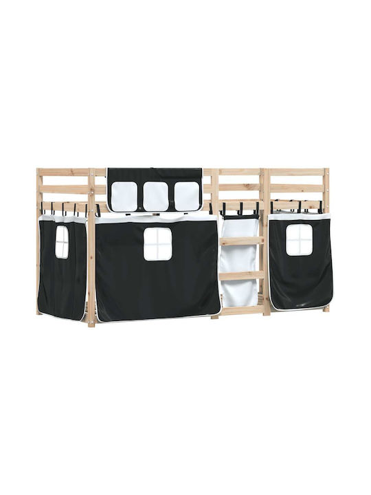 Kids Bed Loft Bed Single White for Mattress 80x...