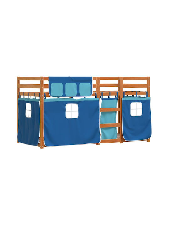 Pat pentru Copii Loft Bed Single Albastru pentr...
