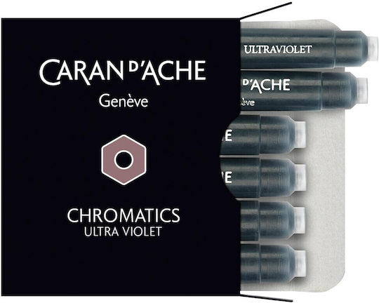 Caran D'ache 6 Replacement & Pen Inks for Fountain Pen Purple