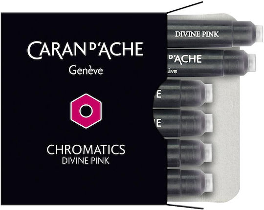 Caran D'ache 6 Ανταλλακτικά Μελάνια για Πένα Ροζ
