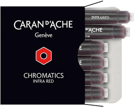 Caran D'ache 6 Ανταλλακτικά Μελάνια για Πένα Κόκκινα