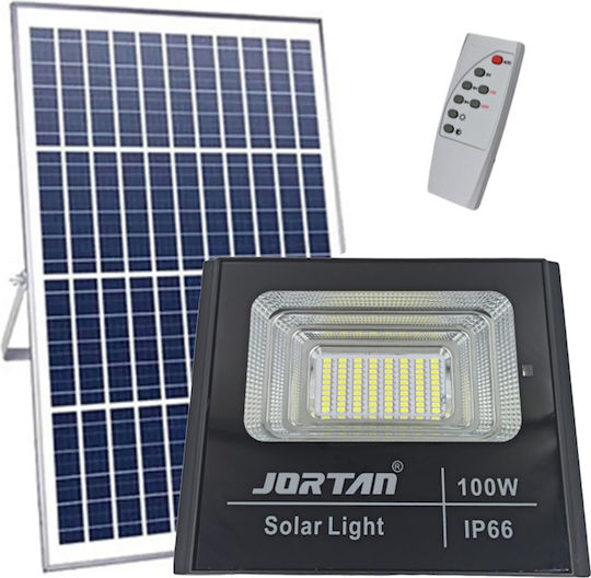 Jortan Lumini De Inundație Cu Led Solar Etanș 100W Alb Rece 6500K Cu Senzor De Mișcare Și Telecomandă IP66