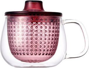 Kinto Becher Glas with tea infuser - Red 350ml
