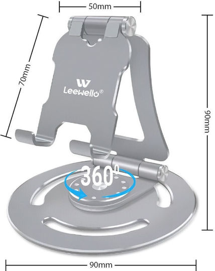 Leewello Lw-173 Desk Stand for Mobile in Silver color