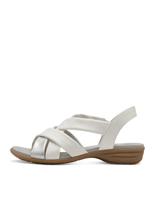 Jana Γυναικεία Σανδάλια Flatforms Λευκά