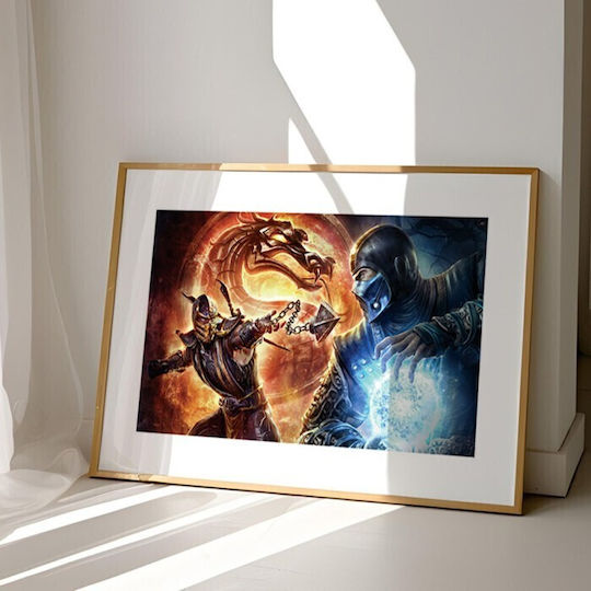 Walls Mortal Kombat Battle Wooden Black Frame 40x30 cm