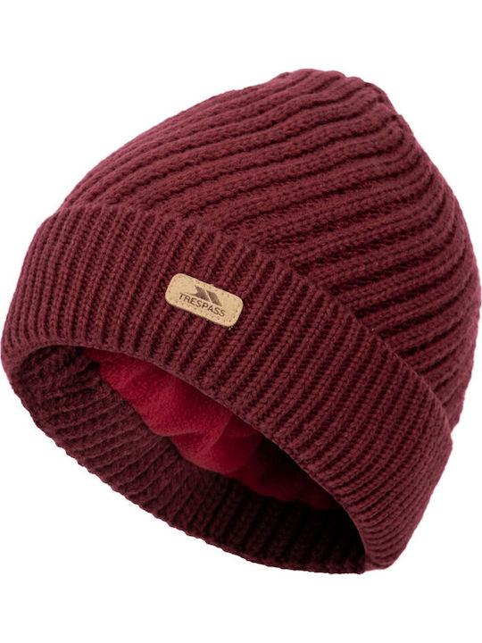 Pom Pom Beanie Frauen Beanie Gestrickt in Burgundisch Farbe