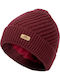 Pom Pom Beanie Frauen Beanie Gestrickt in Burgundisch Farbe