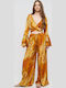 Ble Resort Collection Γυναικεία Παντελόνα Παραλίας Μουσταρδί/καφέ