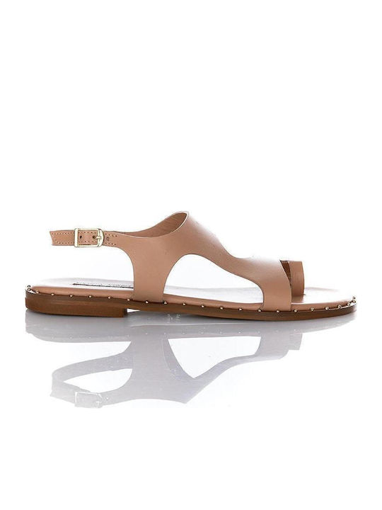 Sofia Manta Leather Women's Flat Sandals in Bro...