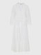 Funky Buddha Maxi Φόρεμα με Βολάν Λευκό
