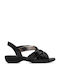 Jana Women's Flat Sandals Flatforms in Black Color