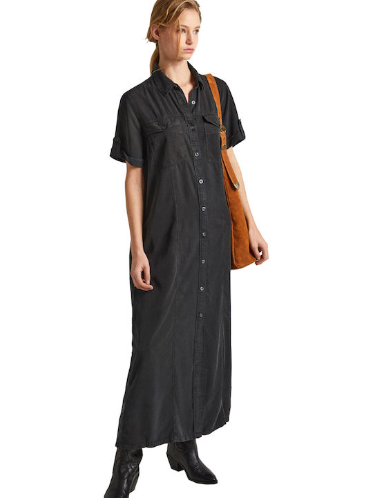 Pepe Jeans Καλοκαιρινό Maxi Σεμιζιέ Φόρεμα Τζιν...