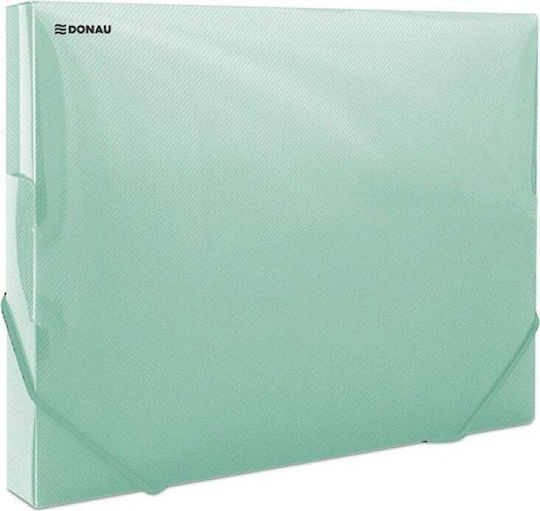 Donau Folder Transparent with Rubber Band and Ears for Paper A4 Green