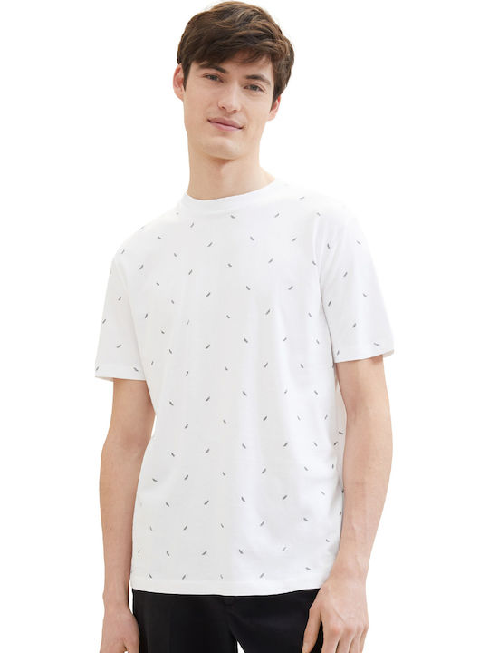 Tom Tailor Blouse White Black Mini Leaf Print