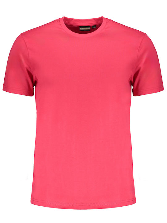 Napapijri Ανδρικό T-shirt Κοντομάνικο Ροζ