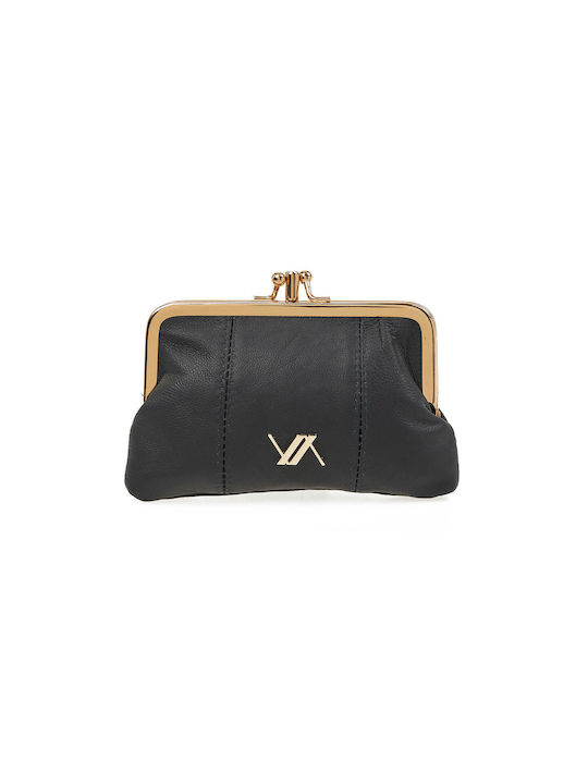 Verde Small Leather Women's Wallet Coins Black