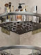 Home Use Corner Wall Mounted Bathroom Shelf Metallic 28x5.5x21cm Silver