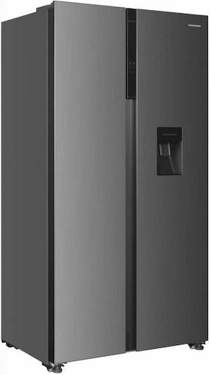 Heinner Ψυγείο Ντουλάπα 529lt Total NoFrost Υ177xΠ90xΒ66εκ. Inox HSBS-HM529NFXWDE++