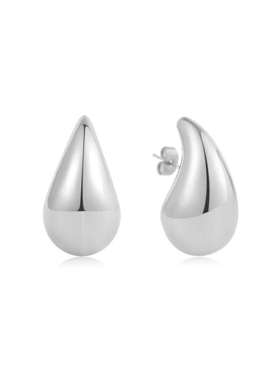 Silver Tear-shaped Earrings