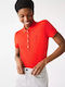 Damen Polo Bluse Kurzarm Orange