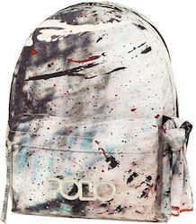 Polo Double Σχολική Τσάντα Πλάτης Γυμνασίου - Λυκείου σε Μπεζ χρώμα 2024