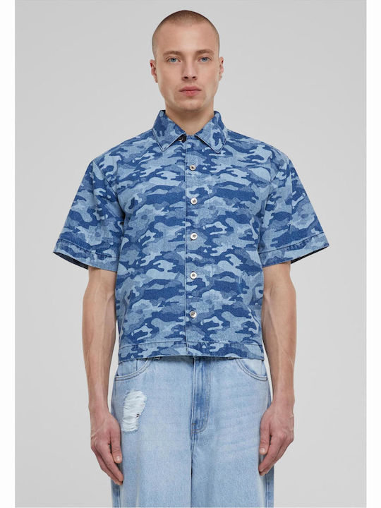 Urban Classics Cu mânecă scurtă Cămașă Camo Blu...